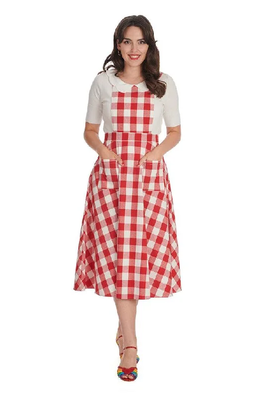 comfy dressRow Boat Date Check Swing Pinafore