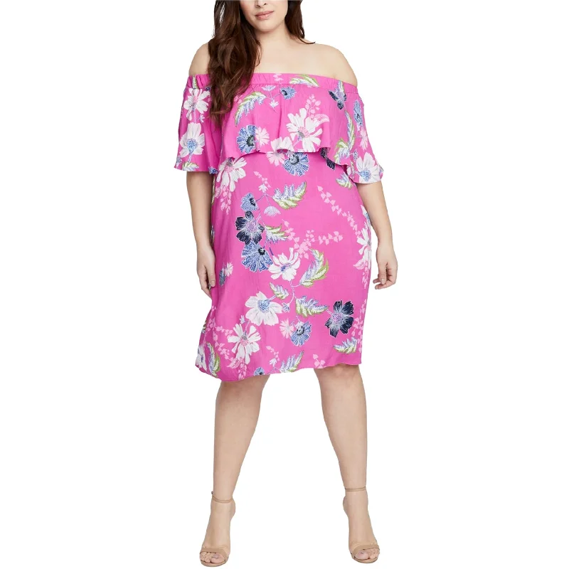 chic slip dressRachel Roy Womens Floral Print Off-Shoulder Dress