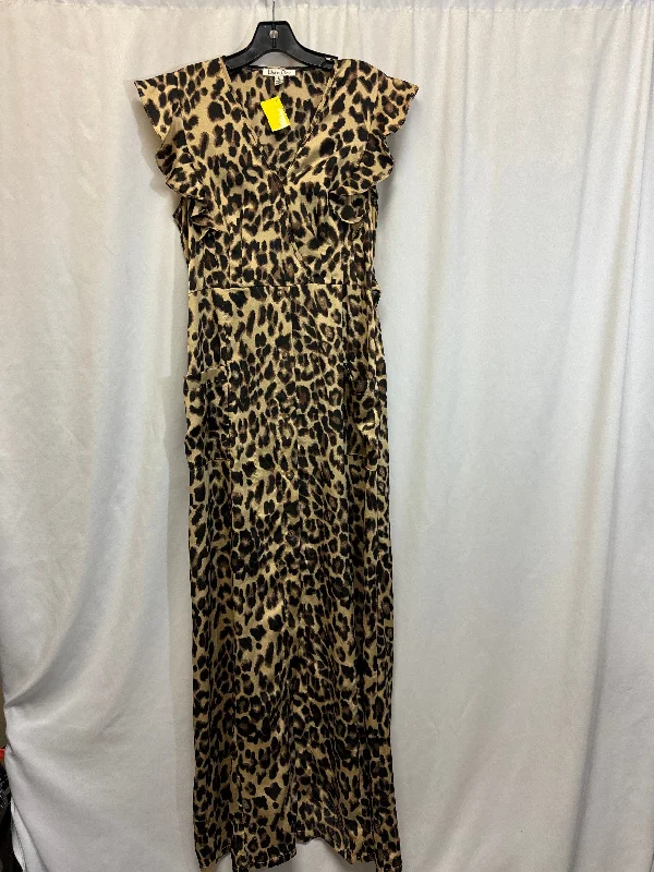 form-fitting dressDress Casual Maxi By Clothes Mentor In Animal Print, Size: L