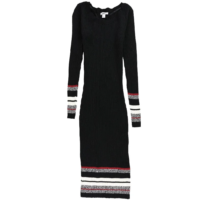 pleated dressBar Iii Womens Ribbed-Knit Midi Sweater Dress