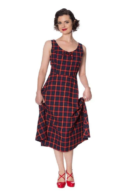 classic fit-and-flare dressChristmas Check Dress