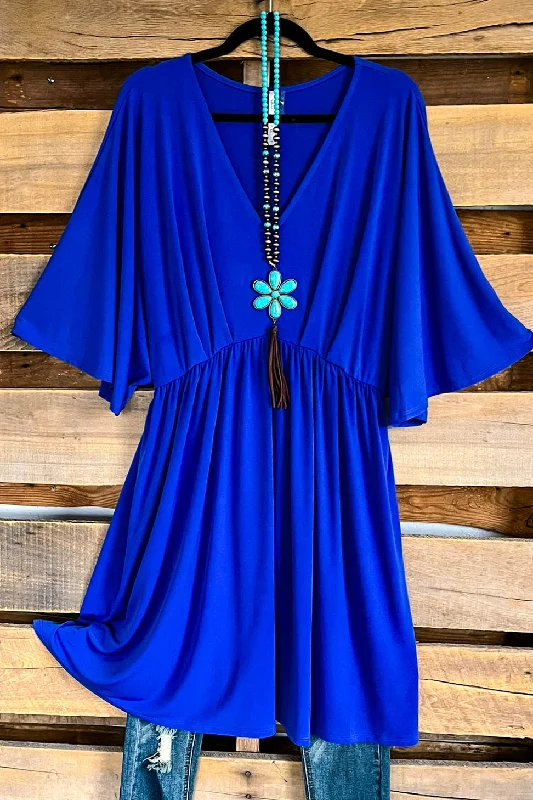 vintage-inspired dressThe One I Want Dress - Royal Blue