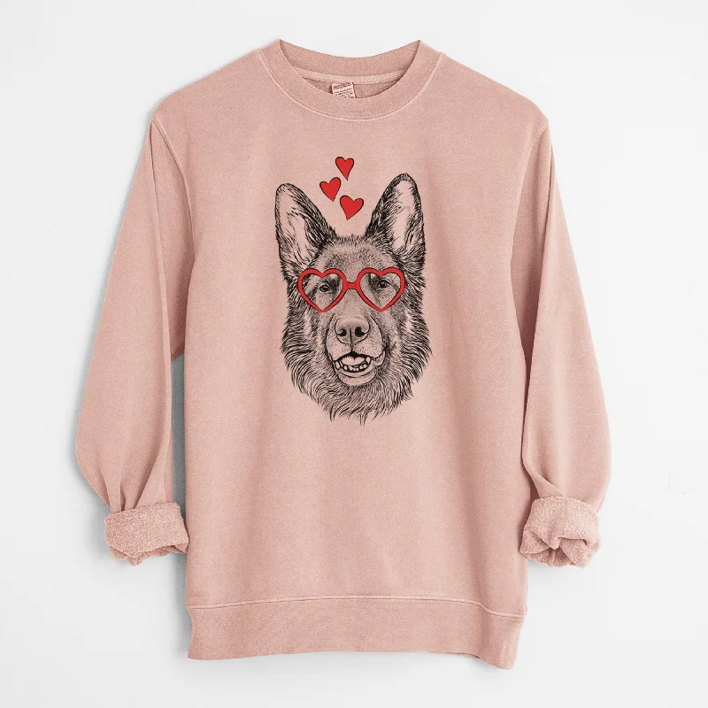 soft gym hoodieValentine Sammie the German Shepherd - Unisex Pigment Dyed Crew Sweatshirt