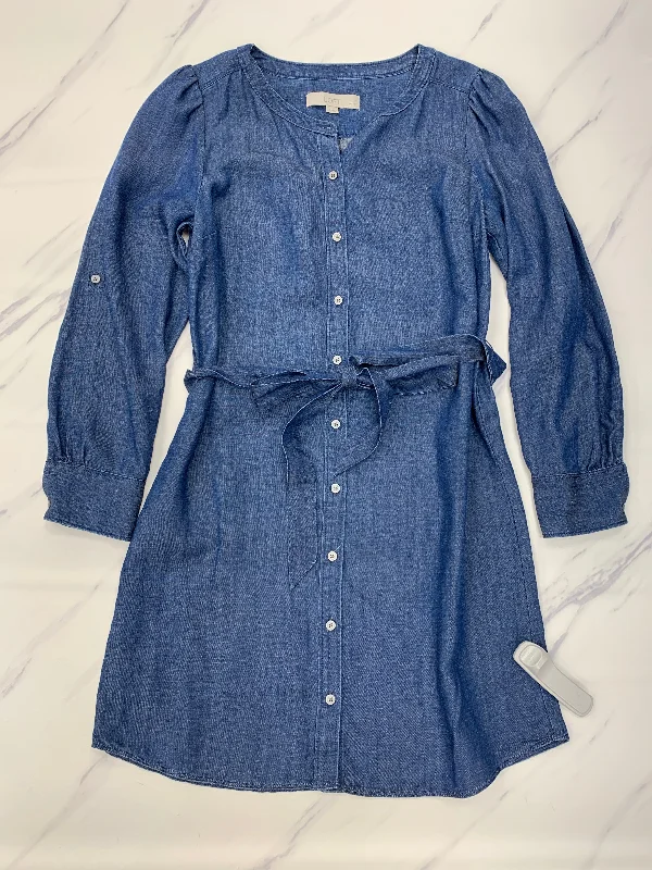 sophisticated dressDress Casual Short By Loft In Blue Denim, Size: Petite   S