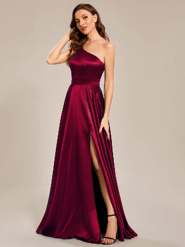 velvet dressCustom Size One Shoulder Long Satin A Line Prom Dress