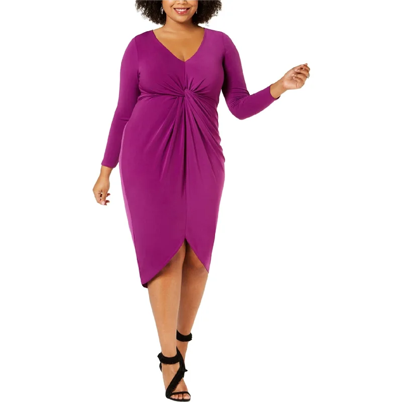 party-ready dressSoprano Womens Twist-Front Bodycon Dress