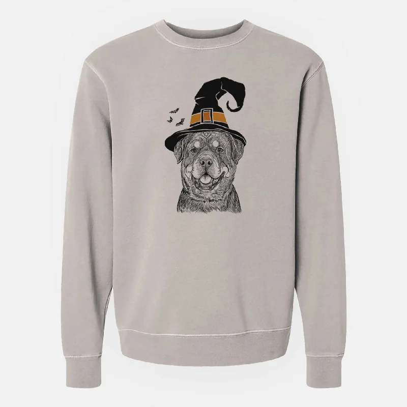 fitness lifestyle hoodieWitch Sig the Rottweiler - Unisex Pigment Dyed Crew Sweatshirt