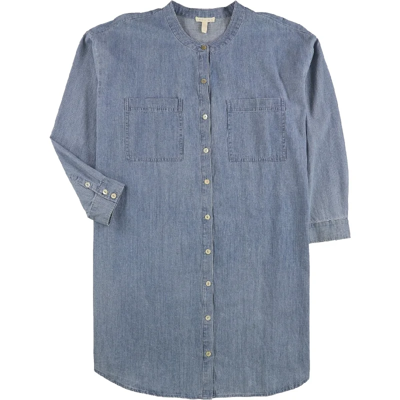 minimalistic dressEileen Fisher Womens Chambray Shirt Dress