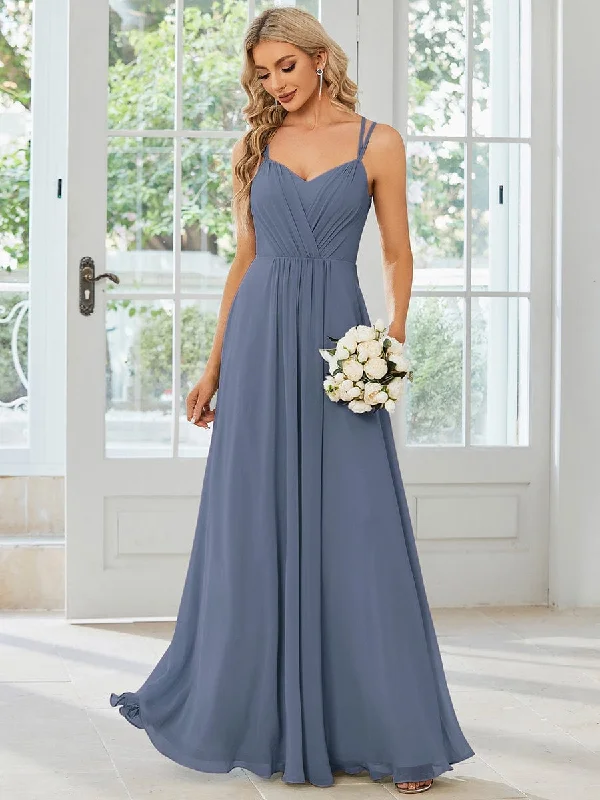 backless dressConvertible Chiffon Lace Open Back Spaghetti Straps Bridesmaid Dress