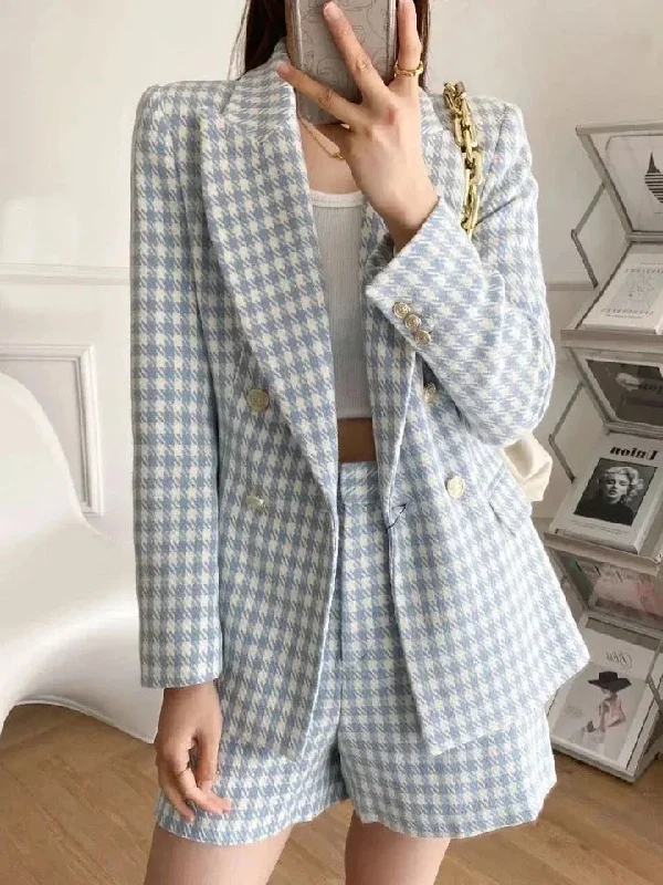 t-shirt dressJace Statement Tweed Set - Blazer and Shorts in Blue