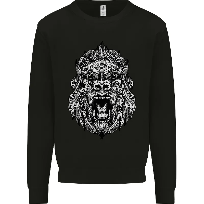 gym ready hoodieApe Mandala Art Mens Sweatshirt Jumper