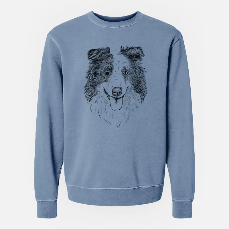 modern sports hoodieBare Lady Bug the Border Collie - Unisex Pigment Dyed Crew Sweatshirt