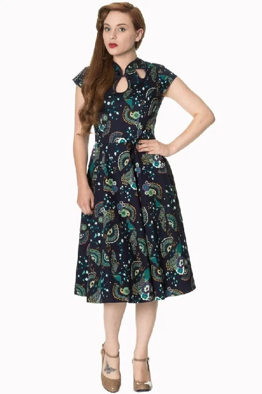 fitted cocktail dressProud Peacock Cut Out Dress