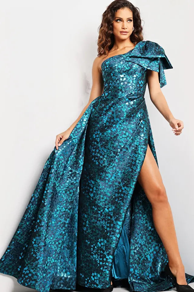 long-sleeve floral dressJOVANI 26254 DRESS