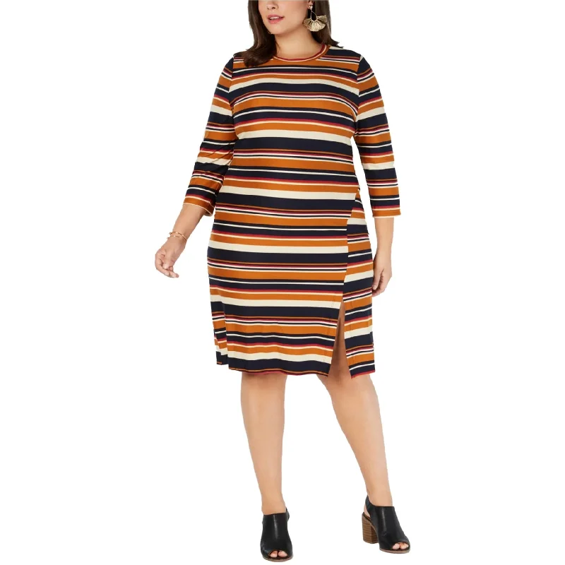 knit dressMonteau Womens Striped Sheath Dress, Multicoloured, 2X