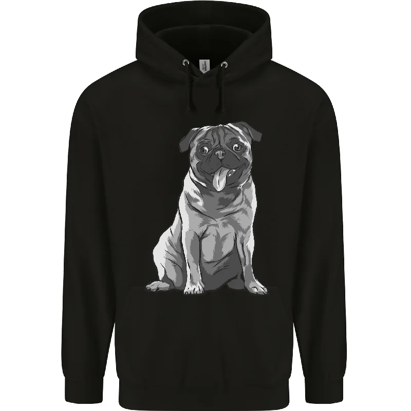 cool hoodieA Happy Pug Funny Dog Funny Mens 80% Cotton Hoodie