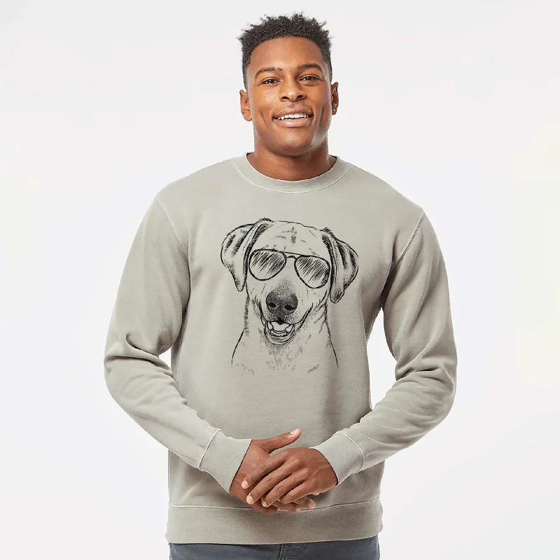 slim fit workout hoodieAviator Rusty the Labrador Retriever - Unisex Pigment Dyed Crew Sweatshirt