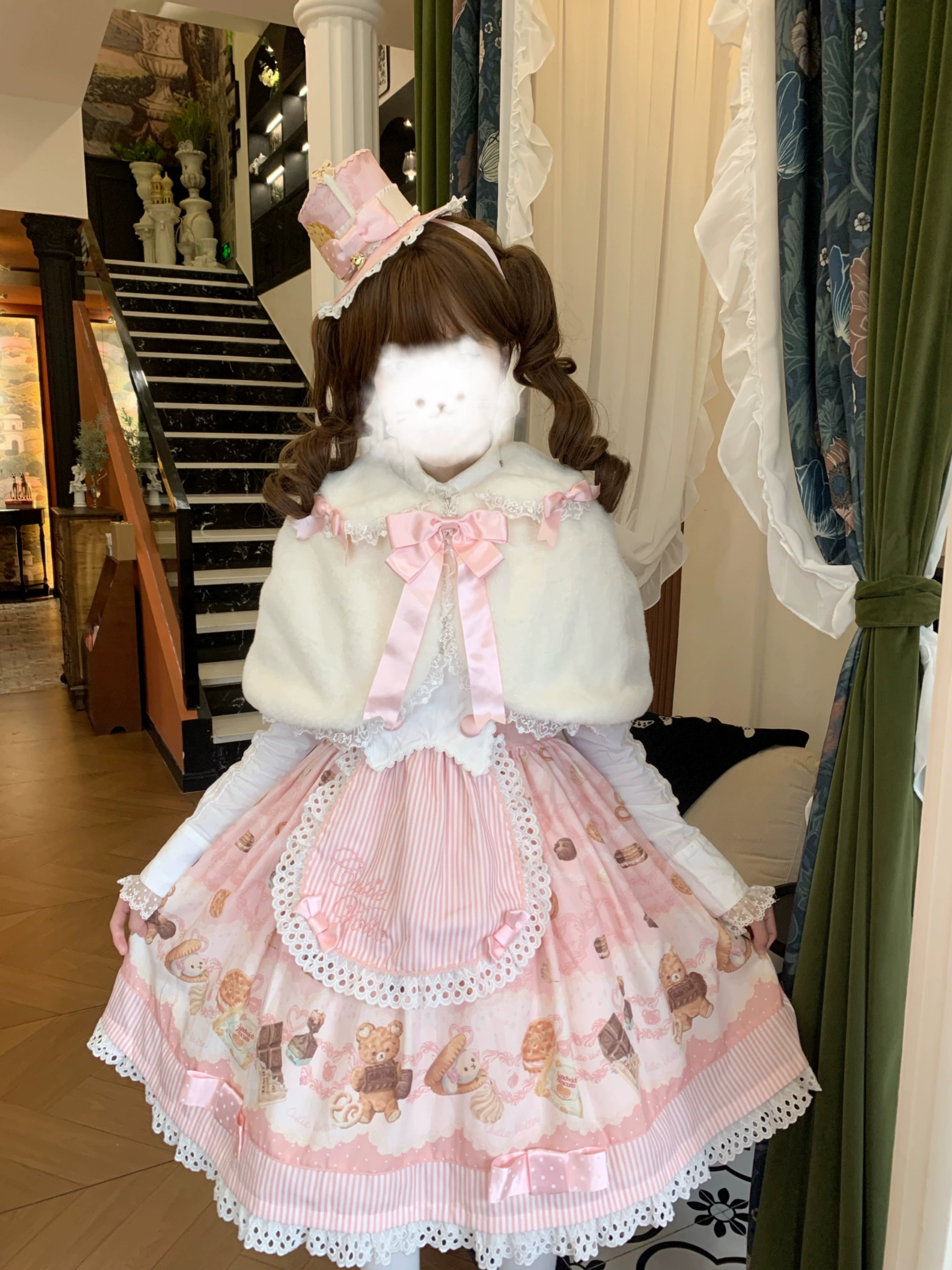 tailored coatThe Seventh Doll~Old School Lolita Cape Bunny Plush Short Coat