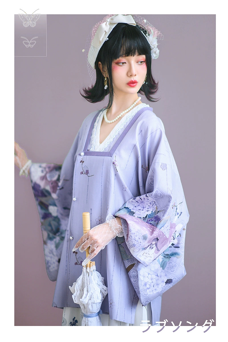 oversized coatCyan Lolita~Path~Wa Lolita Foral Print Coat Multicolors