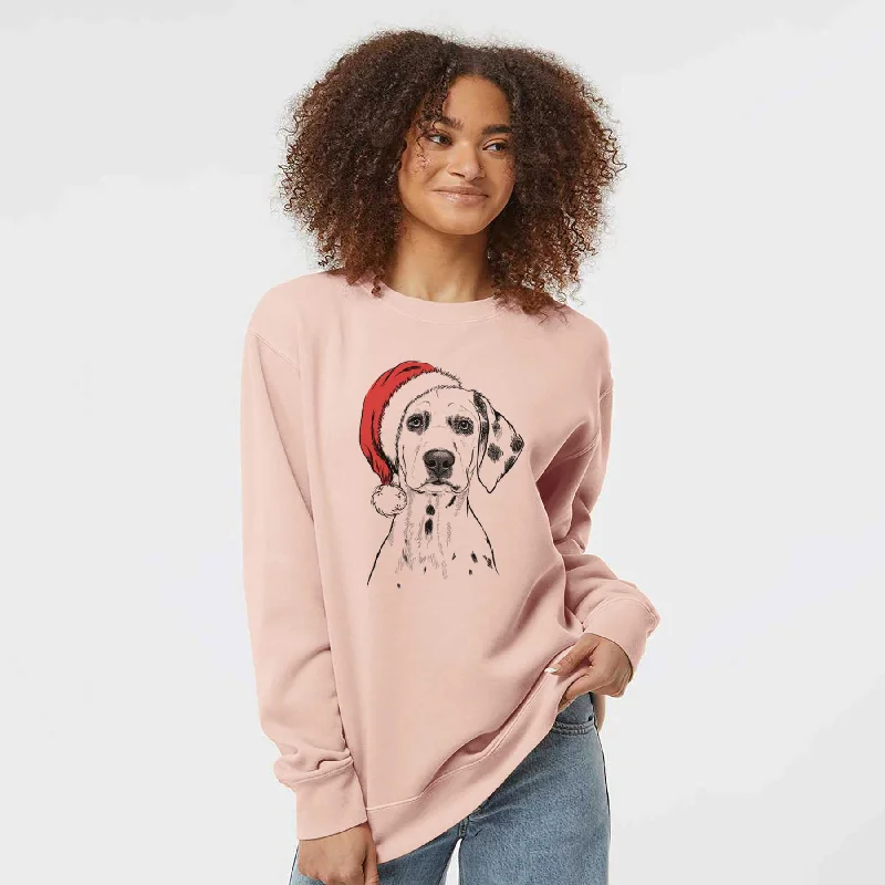 fitness lifestyle hoodieSanta Riot the Dalmatian - Unisex Pigment Dyed Crew Sweatshirt