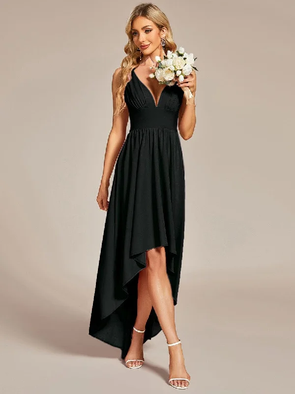 stylish dressElegant High-Low Sleeveless Empire Waist Bridesmaid Dress