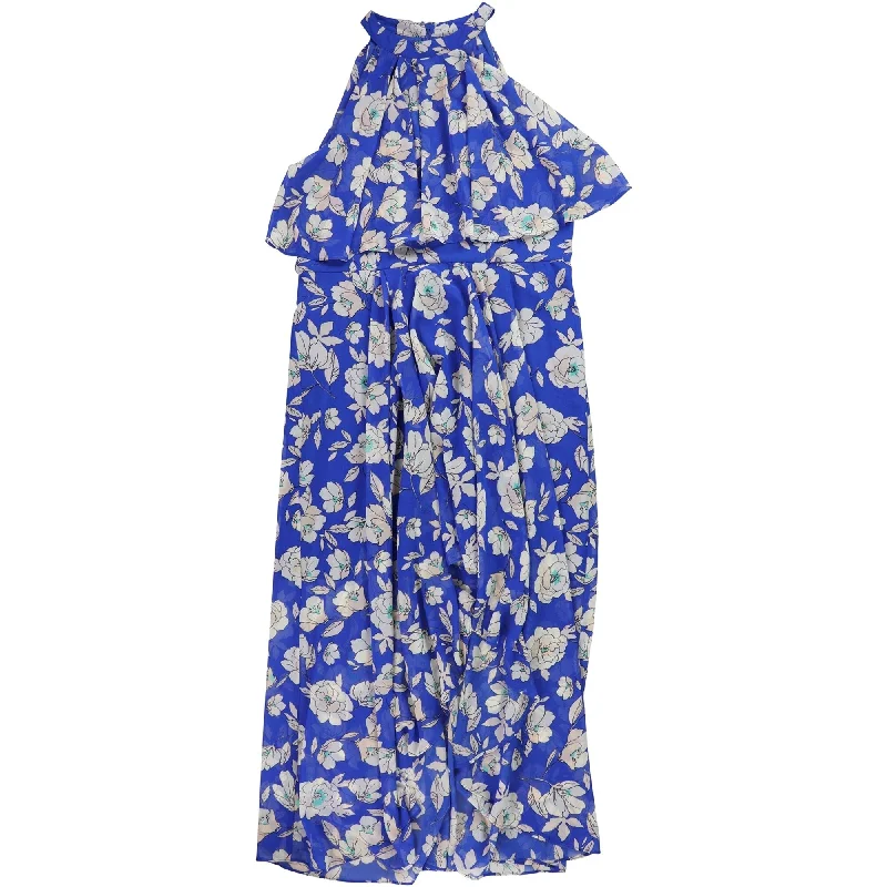 party dressI-N-C Womens Floral High-Low Ruffled Dress, Blue, 16