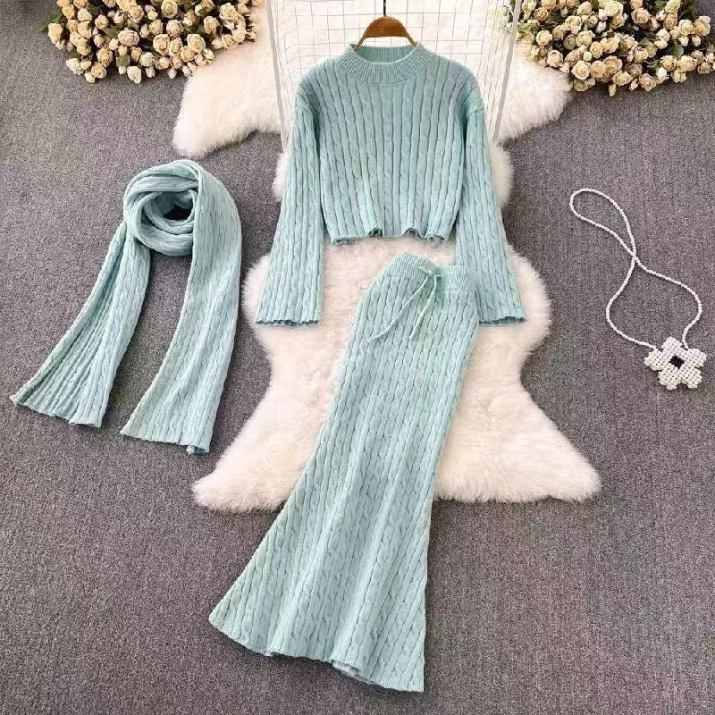 flowy evening dressSal Luxe Winter Coord Set with Scarf