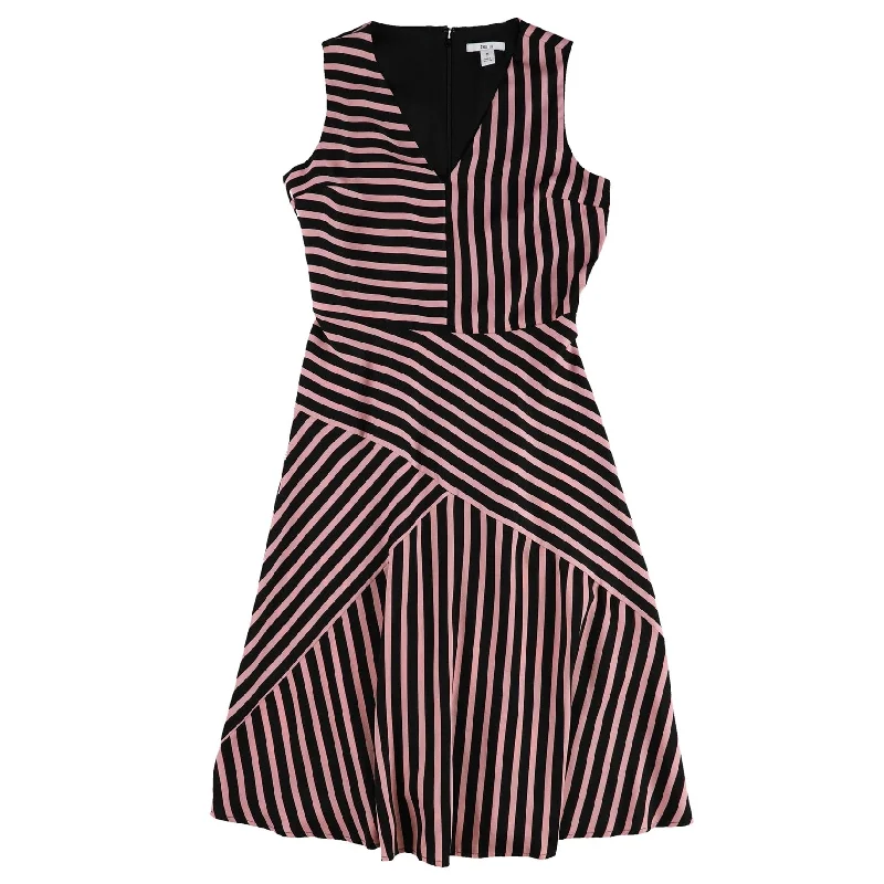 wrap-around dressBar Iii Womens Mixed-Stripe Fit & Flare Dress