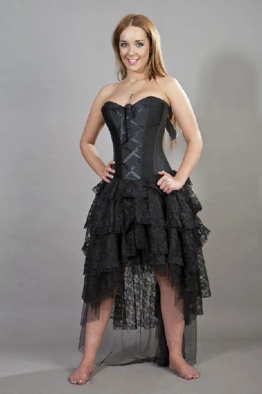 summer dressBeverly Prom Corset Dress In Black Taffeta