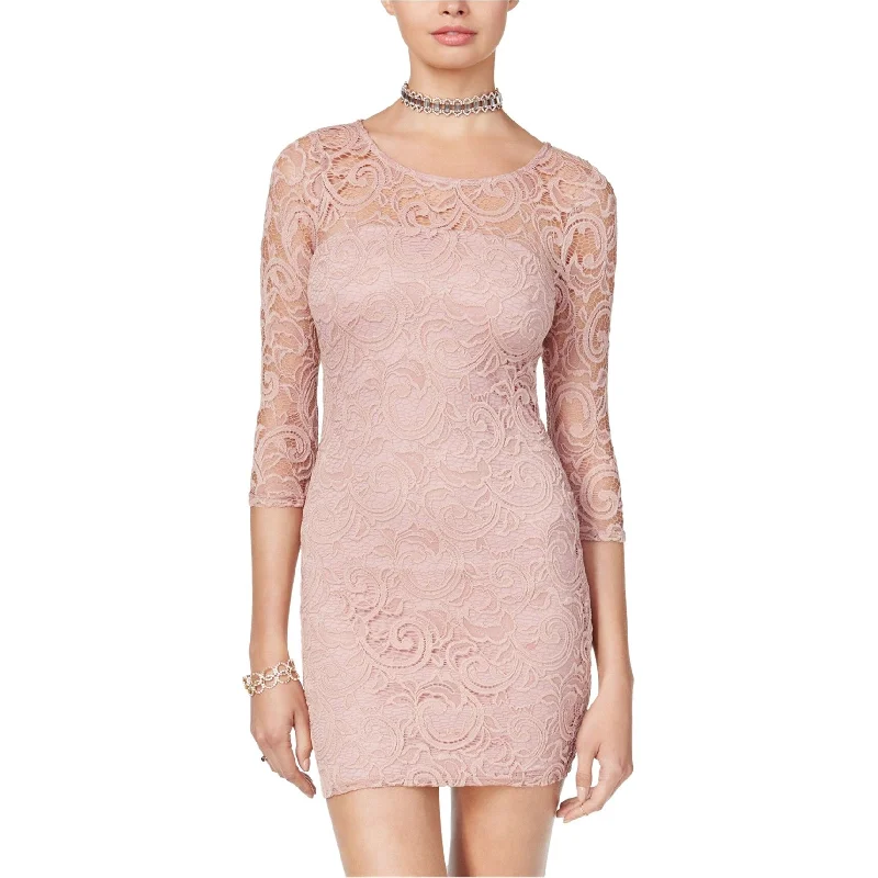 comfy maxi dressCrystal Doll Womens Lace Sheath Dress, Pink, Small