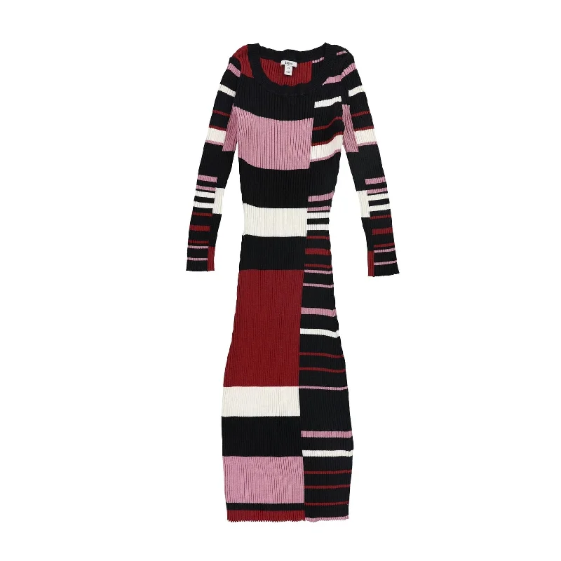 ruched dressBar Iii Womens Striped Sweater Dress