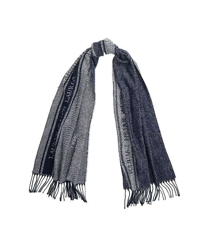 trendy casual outerwearTwo-tone Logo Jacquard Scarf - Navy