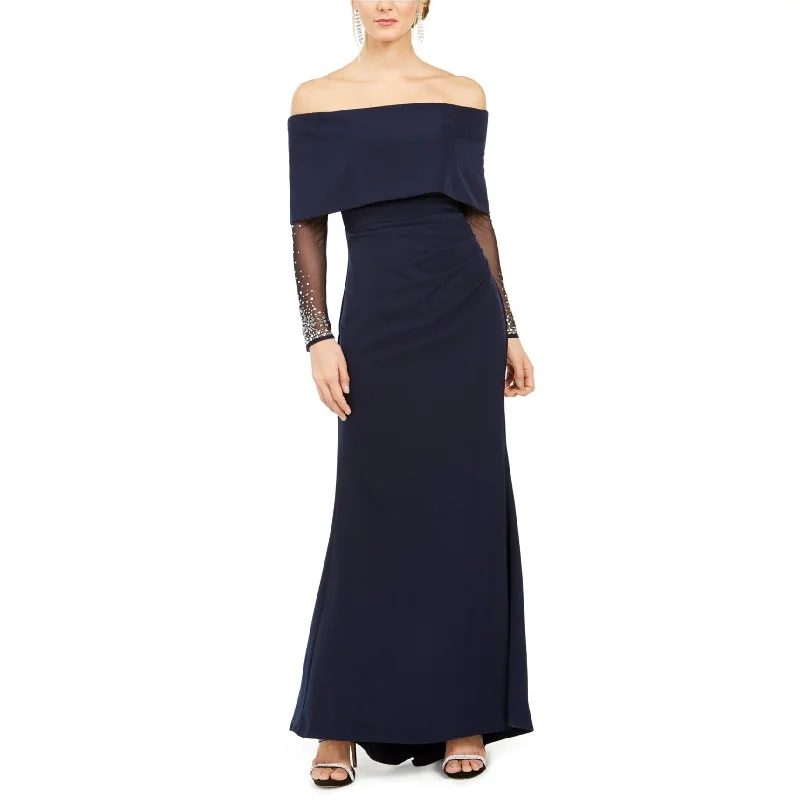 ashionable dressVince Camuto Womens Embellished Gown Off-Shoulder Dress