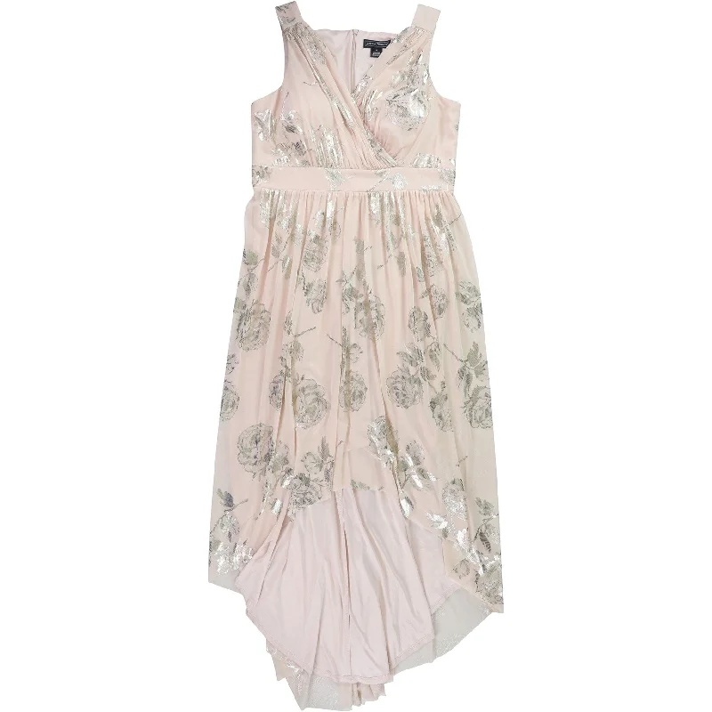 vintage-inspired dressJessica Howard Womens Floral Gown Dress, Pink, 16