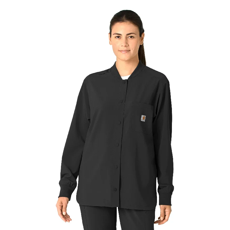 zip-up jacketCarhartt Force Cross-Flex Women's Shirt Jacket - Black