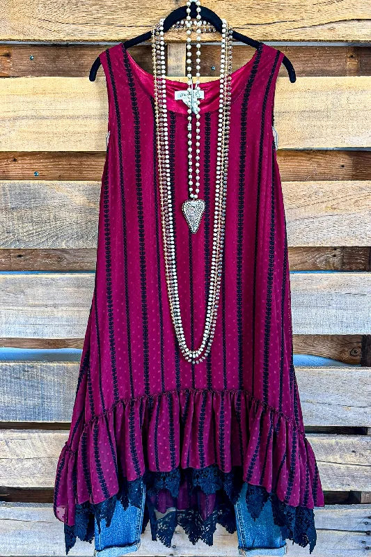 comfy dressFor The Sake Of Love Dress - Burgundy