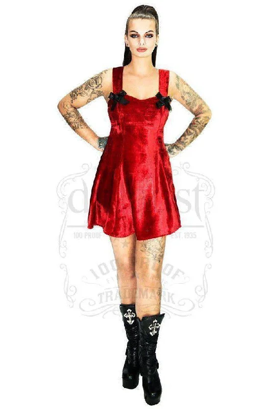 minimalistic dressRoyal Luxury Deep Red Velvet Mini Dress - Felicity