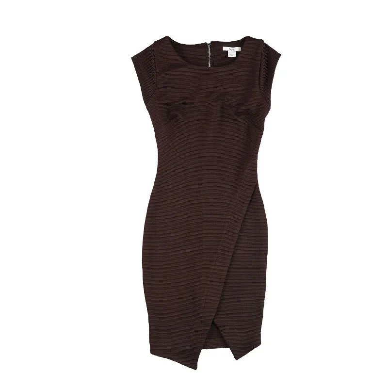 stylish party dressBar Iii Womens Ribbed Envelope Sheath Dress