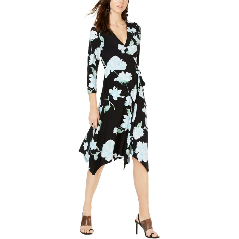 layered dressI-N-C Womens Floral Wrap Dress