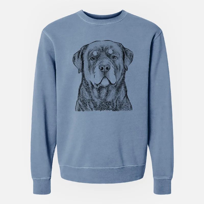 luxe gym hoodieBare Sarge the Rottweiler - Unisex Pigment Dyed Crew Sweatshirt