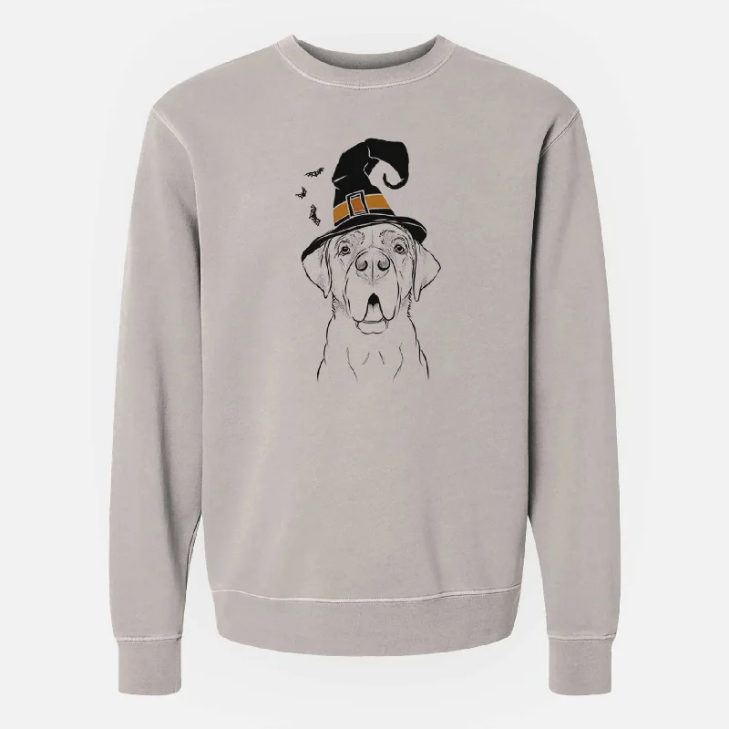 gym ready hoodieWitch Ceasar the Labrador Hound Mix - Unisex Pigment Dyed Crew Sweatshirt