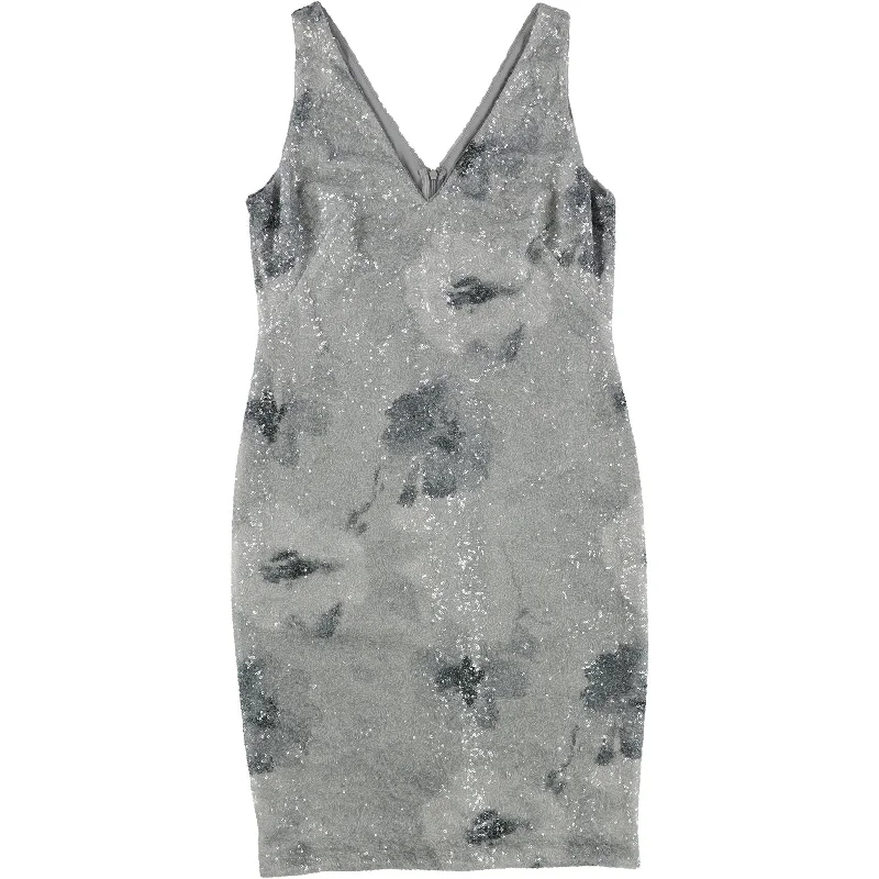 summer dressRalph Lauren Womens Sequin Floral Cocktail Dress, Grey, 4