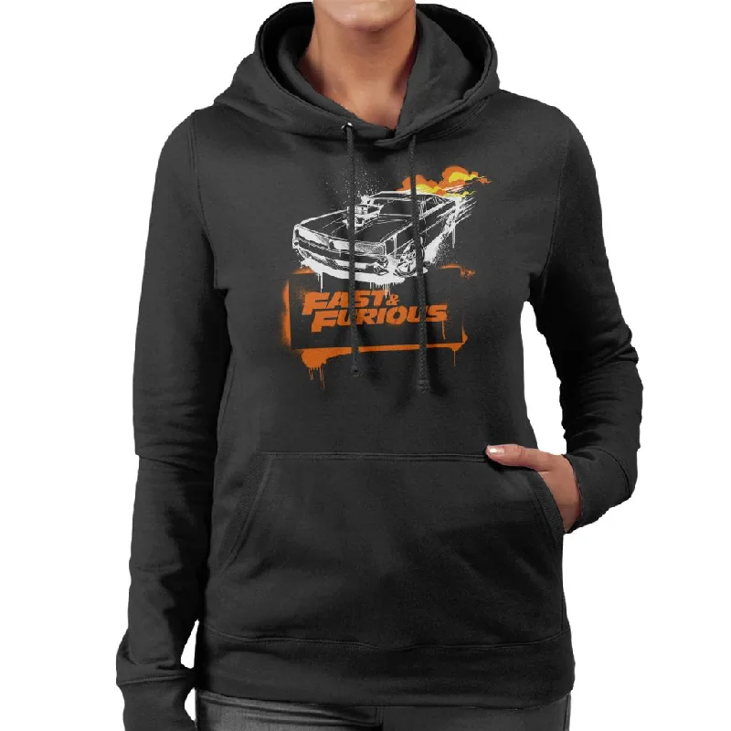 cool graphic hoodieThe Fast and The Furious Dodge Charger Flame Women's Hooded Sweatshirt