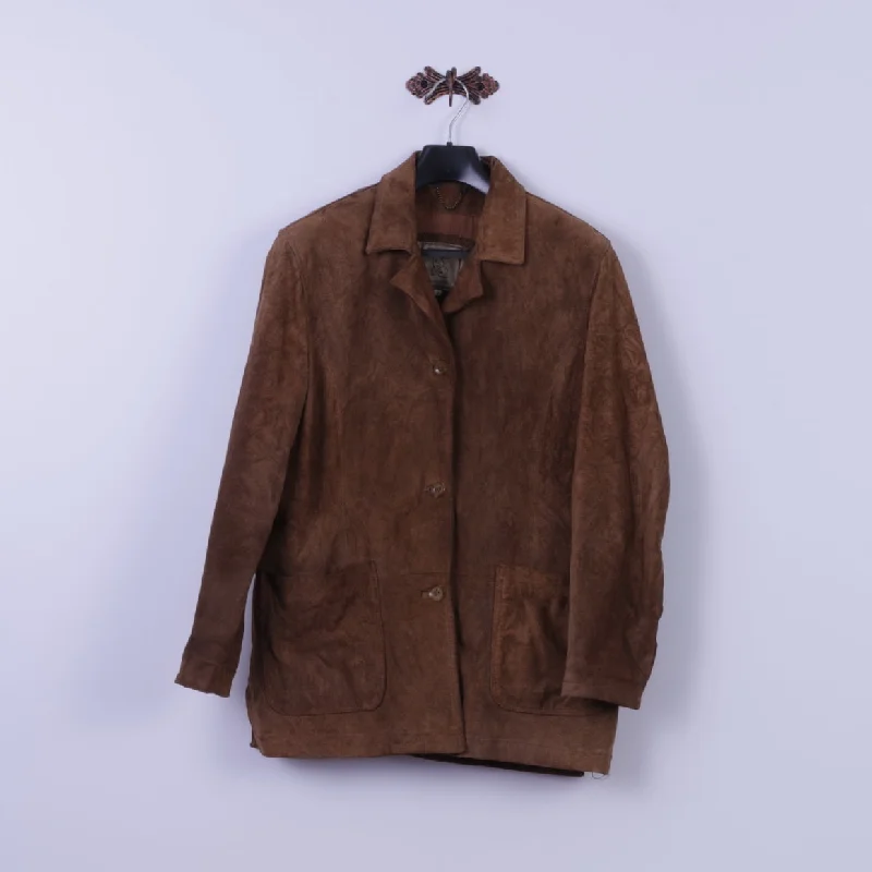 fashionable outerwearPrivilegi Womens 48 XL Jacket Brown Vintage Leather Suede Designed in Italy Jacket