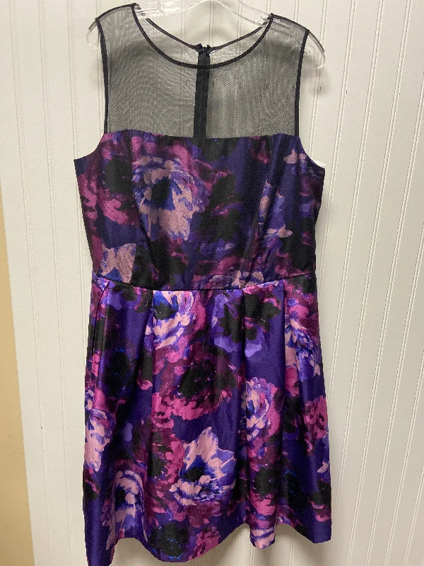 elegant dressDress Party Short By London Times In Purple, Size: 1x