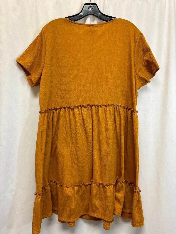 fitted dressDress Casual Midi By Auw In Brown, Size: 1x