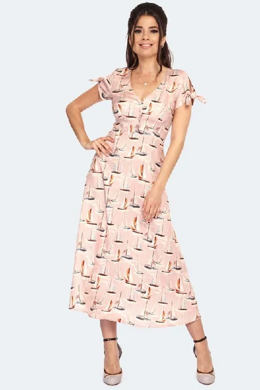 satin midi dressSail Away Print Midi Dress