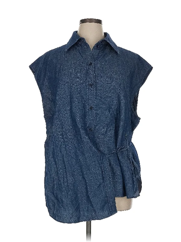 comfortable outerwearSleeveless Button Down Shirt