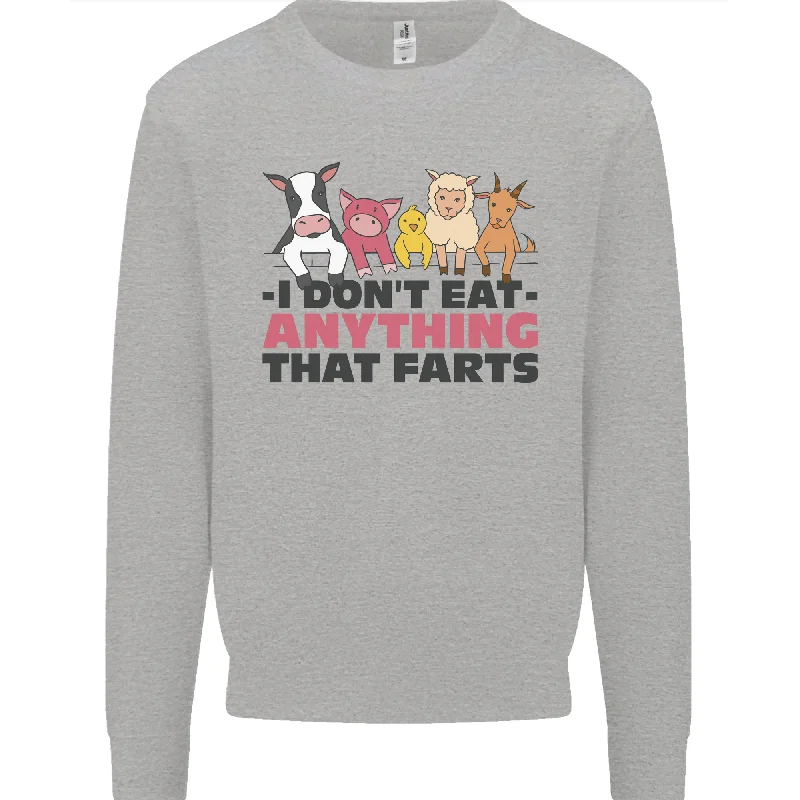 urban activewear hoodieAnything That Farts Funny Vegan Vegetarian Mens Sweatshirt Jumper