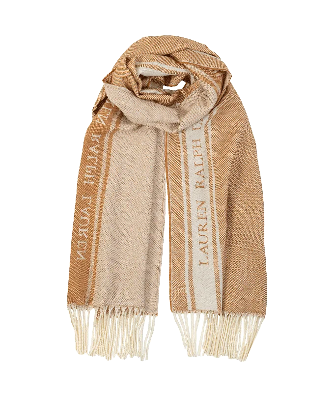 stylish raincoatTwo-tone Logo Jacquard Scarf - Beige